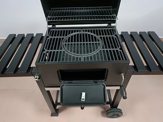 Ruchomy grill na węgiel drzewny CSA 30 kg grill na drewno ze stali nierdzewnej